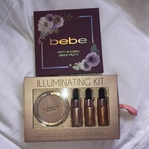 makeup palette and highlight kit